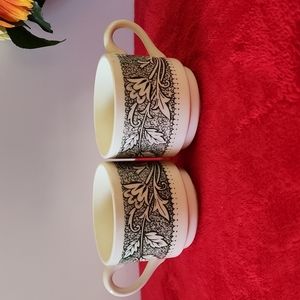 2 piece of Antique USA Green and White Coffee Cups.